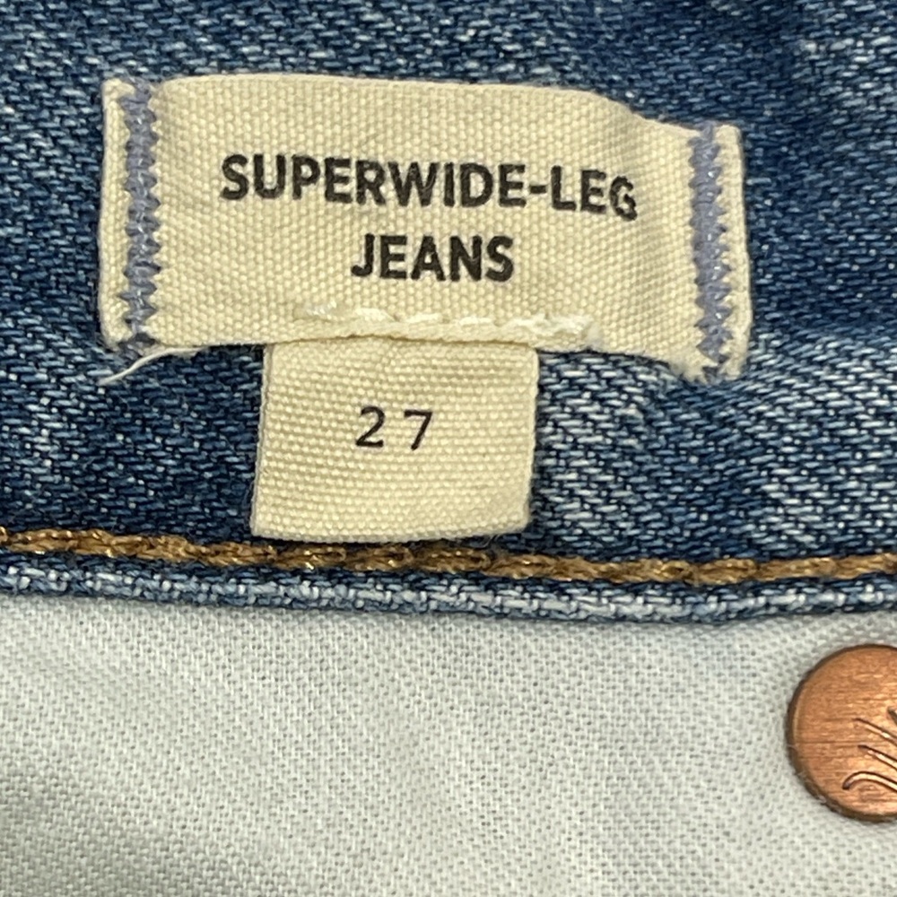 Madewell super wide leg jeans Indigo Denim Trousers 27 - Picture 8 of 8
